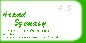 arpad szenasy business card