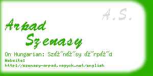 arpad szenasy business card